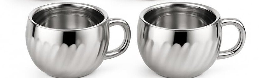 Ashok Stainless Steel Tea Cups Set | 6-Piece Lotus Pattern Steel Cups | 120 ml Each | Rust-Free, Spill-Proof, Unbreakable & Premium Finish | Ideal for Hot & Cold Beverages